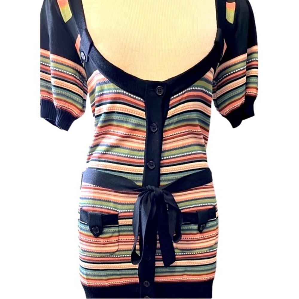 Nanette Lepore Multi-Color Stripe Cardigan Sweater, Small